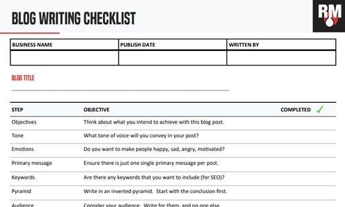 Blog Writing Checklist
