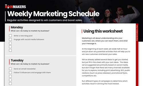 Weekly Marketing Schedule