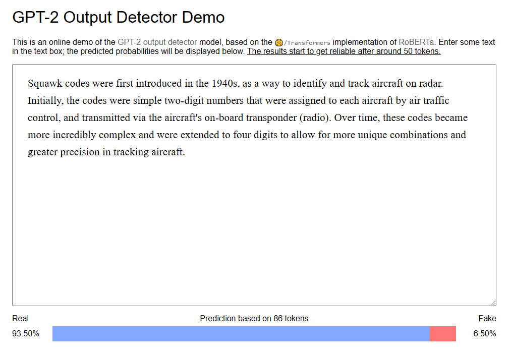 GPT-2 Output Detector Second Attempt
